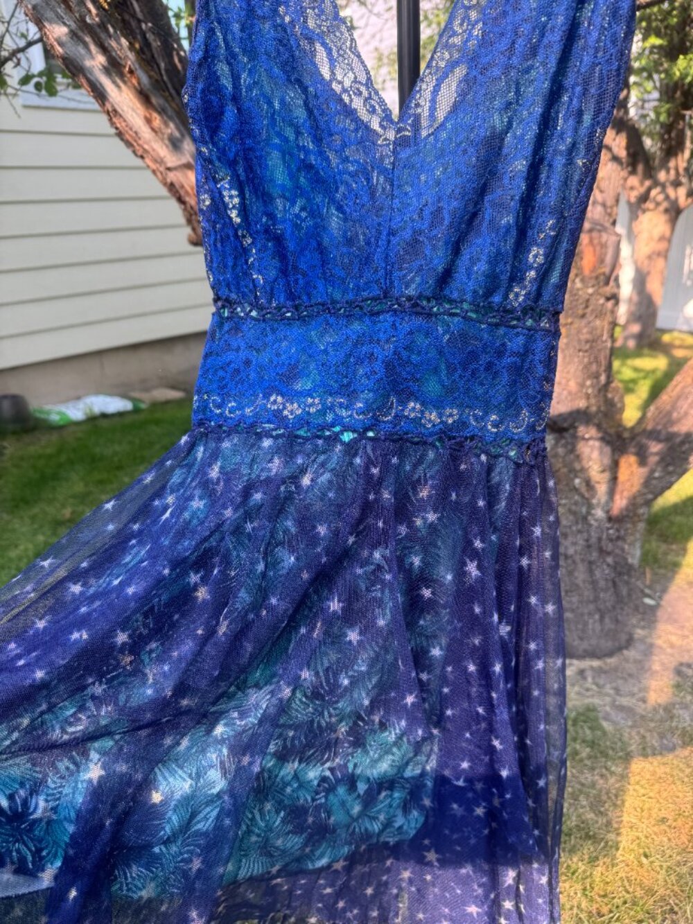 Custom Made Colombian Blue Lace Dress